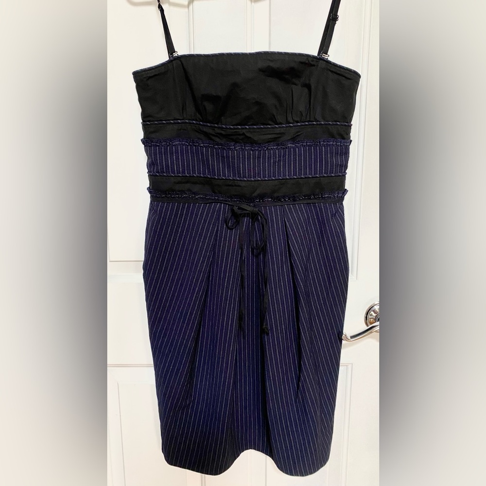 BCBGirls black and navy dress with removable straps